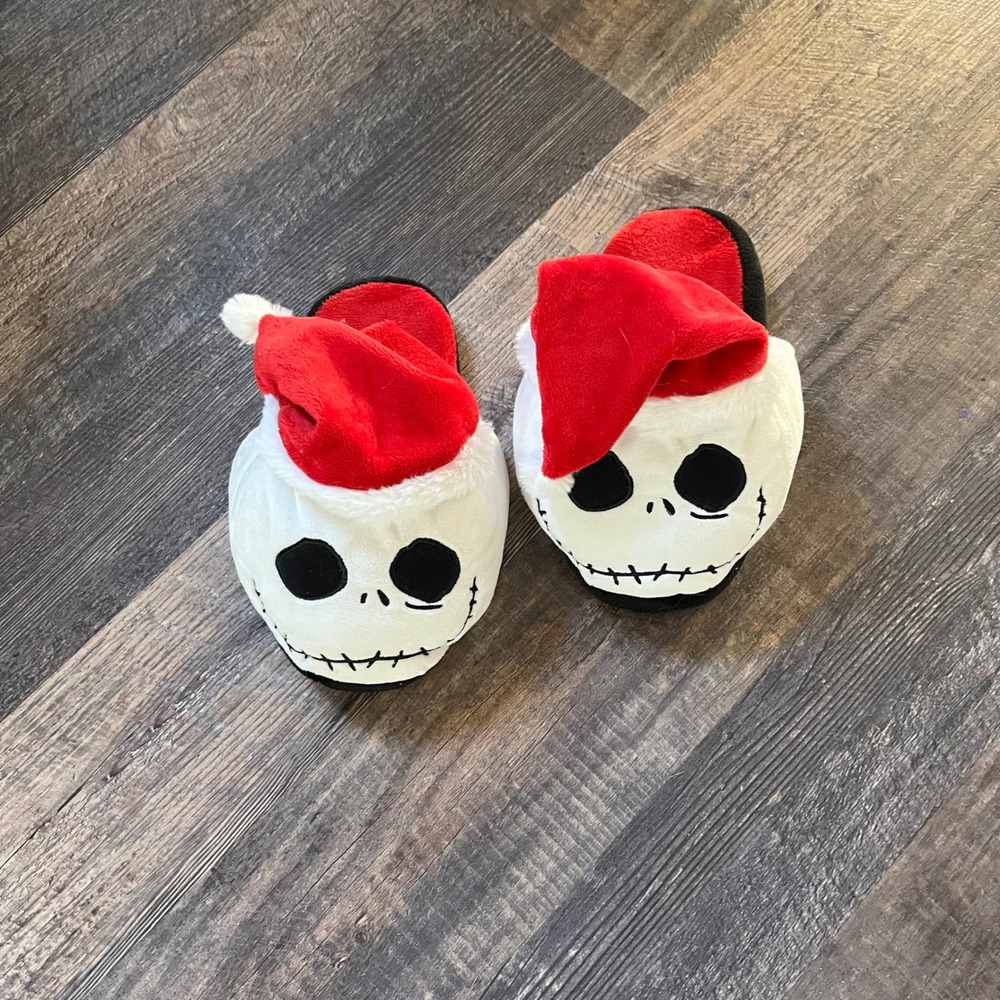 Jack Skellington Slippers‎ Nightmare Before Christmas Santa Hat Plush XL